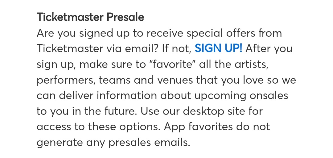ㅌㅂ/TV on Twitter "TICKETMASTER PRESALE ️ Tick all options ️ Add