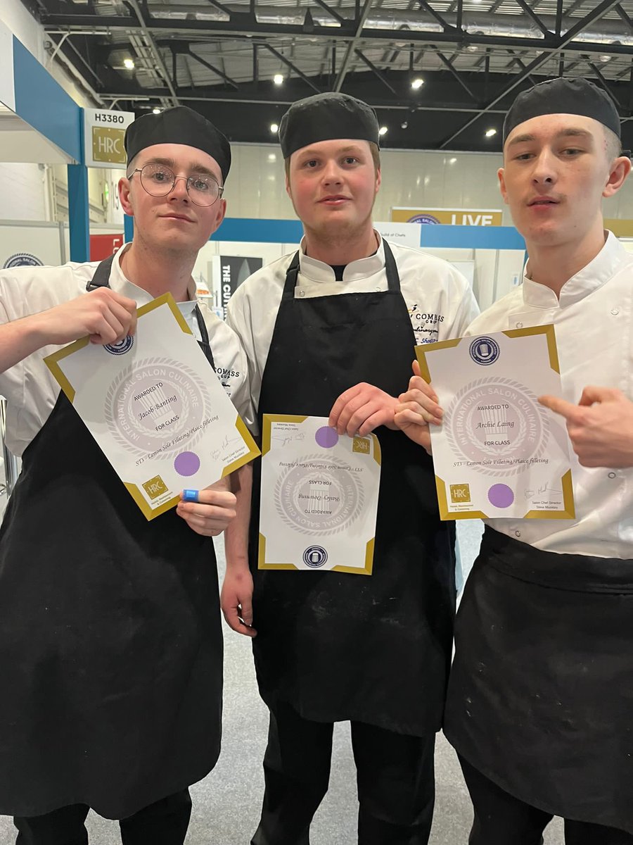 Wow what a day for 3 of our apprentices at@HRC_event  @SalonCulinaire@yourCOPC <a href="/CGUKApprentices/">Apprenticeships@CGUK</a> <a href="/compassgroupuk/">Compass Group UK & I</a> they have entered 3 different categories and won various awards <a href="/pauldowning11/">paul downing</a> you should be so proud of these three and what they have accomplished #chefs #Apprentices