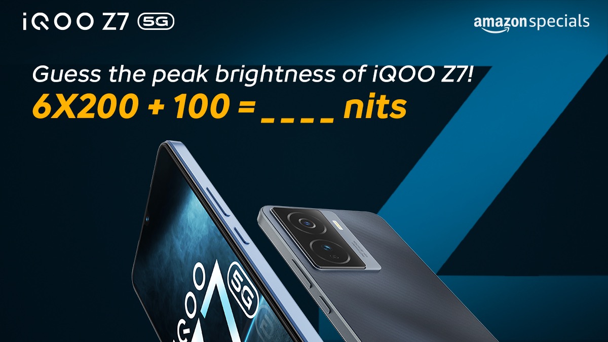 IqooInd's tweet photo. #ContestAlert What's the peak brightness of the #FullyLoaded #iQOOZ7 5G? Guess &amp; win*!

How to participate:
- QRT your answer and tag 3 friends
- Follow @iQOOInd on TW
- Mention #iQOOZ7 #iQOOZ7onAmazon #FullyLoaded https://t.co/UN0dM0ipN0