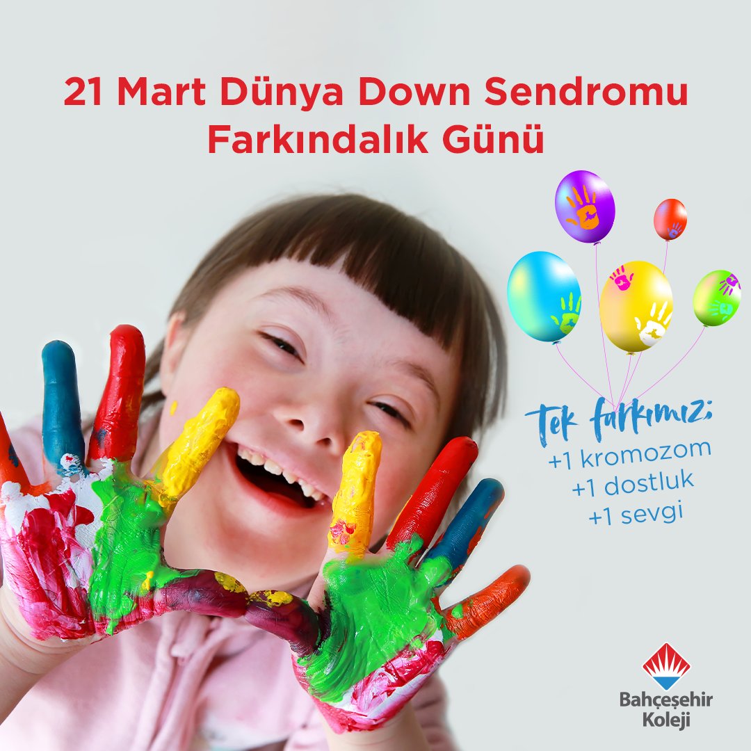 Tek farkımız;
+1 kromozom
+1 dostluk
+1 sevgi

#21martdünyadownsendromufarkındalıkgünü
#bahçeşehirkoleji