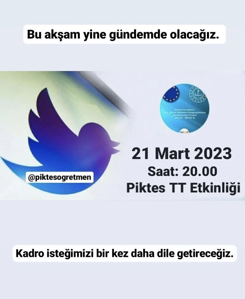 20.00’de buluşalım… #PiktesÖğretmenleriKadroya #PiktesKadroya