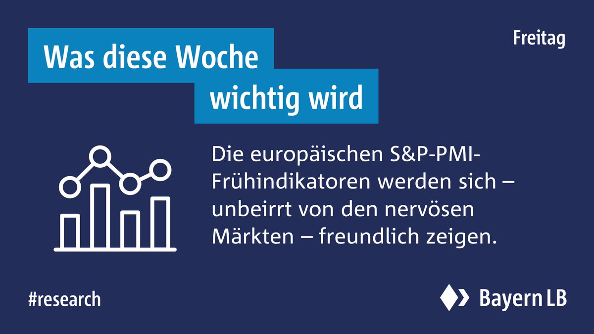 Die Vorschau auf diese Woche vom BayernLB Research.

#bayernlb #fortschrittsfinanzierer #research #volkswirtschaft #konjunktur #ausblick