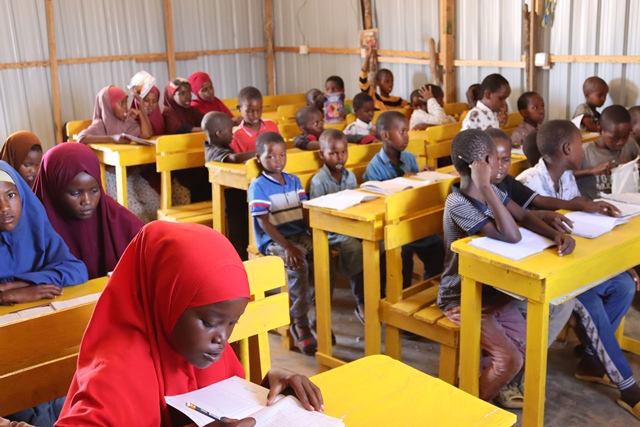 Learners @ Galcad IDP school in Deynile district are excited about accessing to education with ABE curriculum developed by <a href="/moechesomalia/">Ministry of Education, Culture & Higher Education</a> after they have been out of school 4 awhile due to effect of droughts and conflict crisis in Somalia. Thanks <a href="/unicefsomalia/">UNICEF Somalia</a> for your support!!