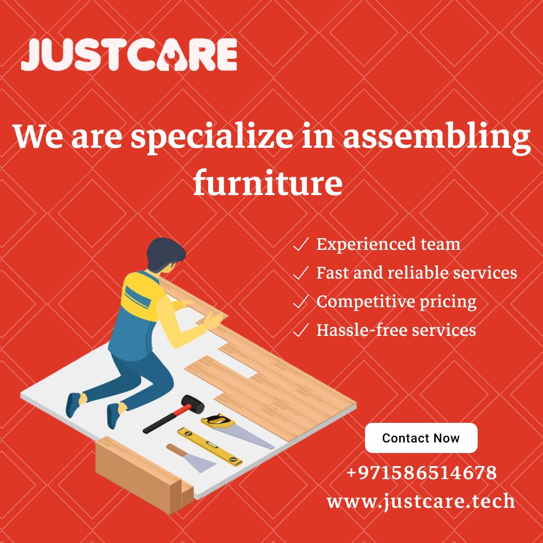 justcarellc's tweet photo. Best furniture assembler in Dubai By @justcarellc 

Looking for help with furniture assembly? Look no further!

☎+971 582200508
🌐https://t.co/4YChdeySmT

#furnitureassembler #furnitureassemblyservice #handymanservicesdubai #handymandubai https://t.co/NydOs3VIRa