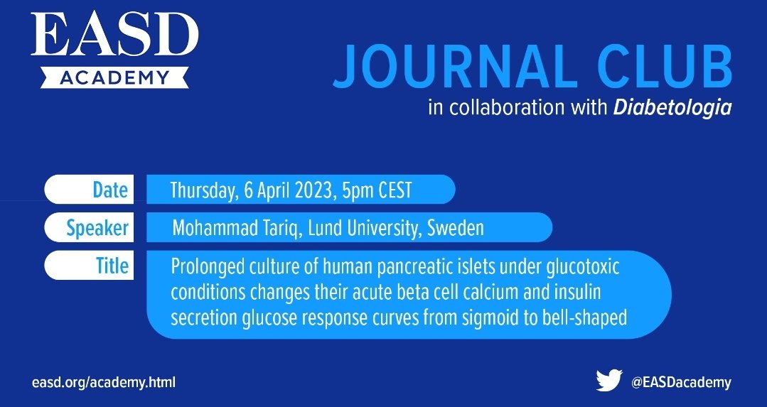 Beatriz Merino Antolín 🥼⚗️🧬🔬 (@merinoantolin) on Twitter photo 🙋Dont miss our next @EASDAcademy Journal Club.🙋♀️
📆6 April, 🕔5pmCEST
👉 registration here us06web.zoom.us/meeting/regist…
<a href="/EASDnews/">EASD</a> <a href="/DiabetologiaJnl/">Diabetologia</a>
<a href="/EASDelearning/">EASDelearning</a> 🙋Dont miss our next @EASDAcademy Journal Club.🙋♀️
📆6 April, 🕔5pmCEST
👉 registration here us06web.zoom.us/meeting/regist…
<a href="/EASDnews/">EASD</a> <a href="/DiabetologiaJnl/">Diabetologia</a>
<a href="/EASDelearning/">EASDelearning</a>