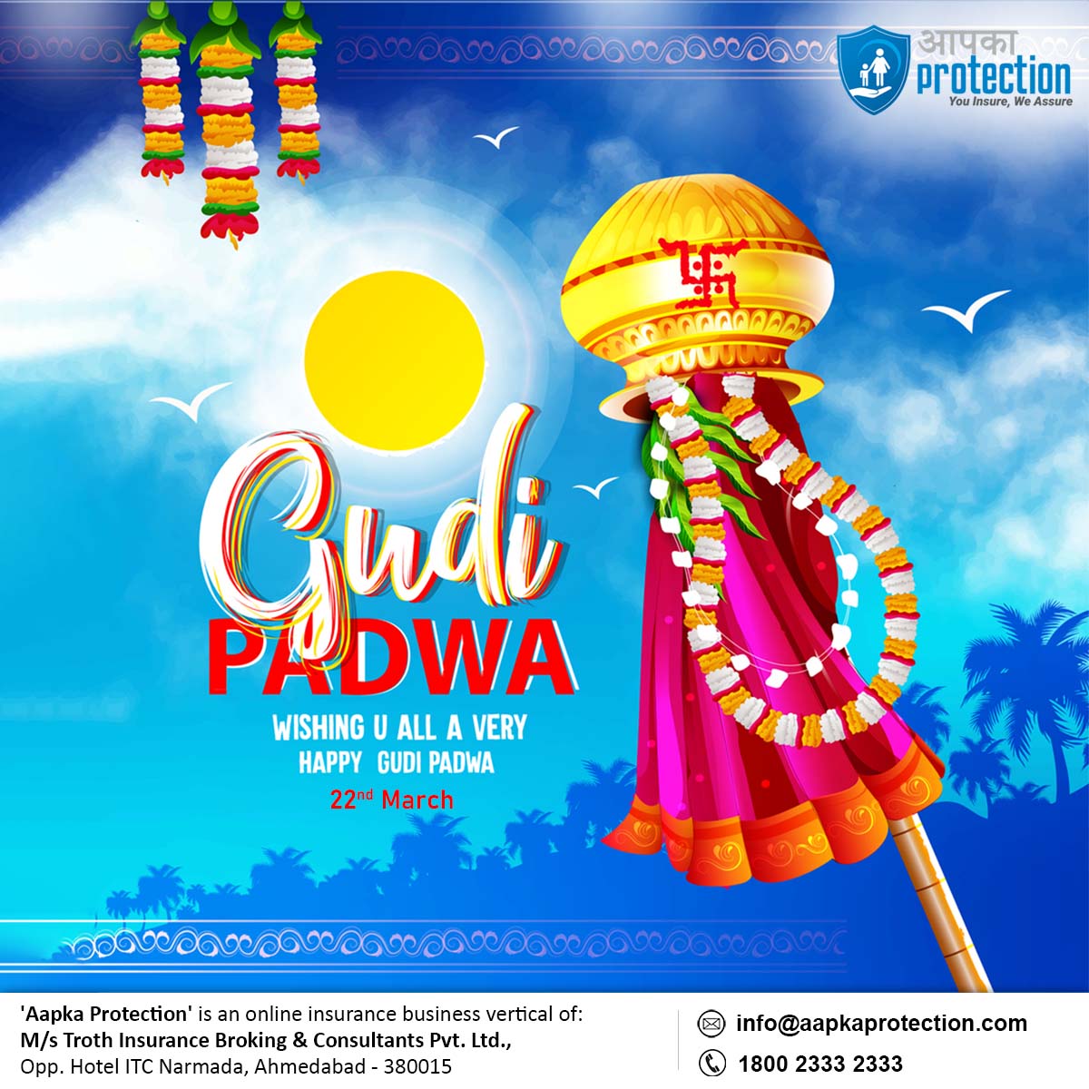 AapkaProtection's tweet photo. Wish that this Gudi Padwa be a new beginning for all the good things in your life. Happy Gudi padwa 2023

#happygudipadwa #gudipadwa #marathinewyear #festival #maharashtra #marathiculture #insurancebroker #aapkaprotection #trothinsurance #trothinsurancebrokerspvtltd https://t.co/30ZMPwO1NI