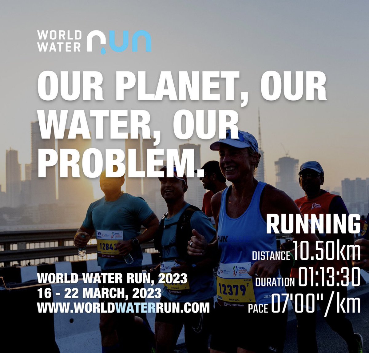 My run for #WorldWaterRun2023 with @MinaGuli. Watching a feature yesterday that said water will be the ‘oil of the next century’ - we must conserve & replenish before it becomes a scarce & premium priced product. Oil we can live without, water we cannot. #WorldWaterRun ✌️#Running