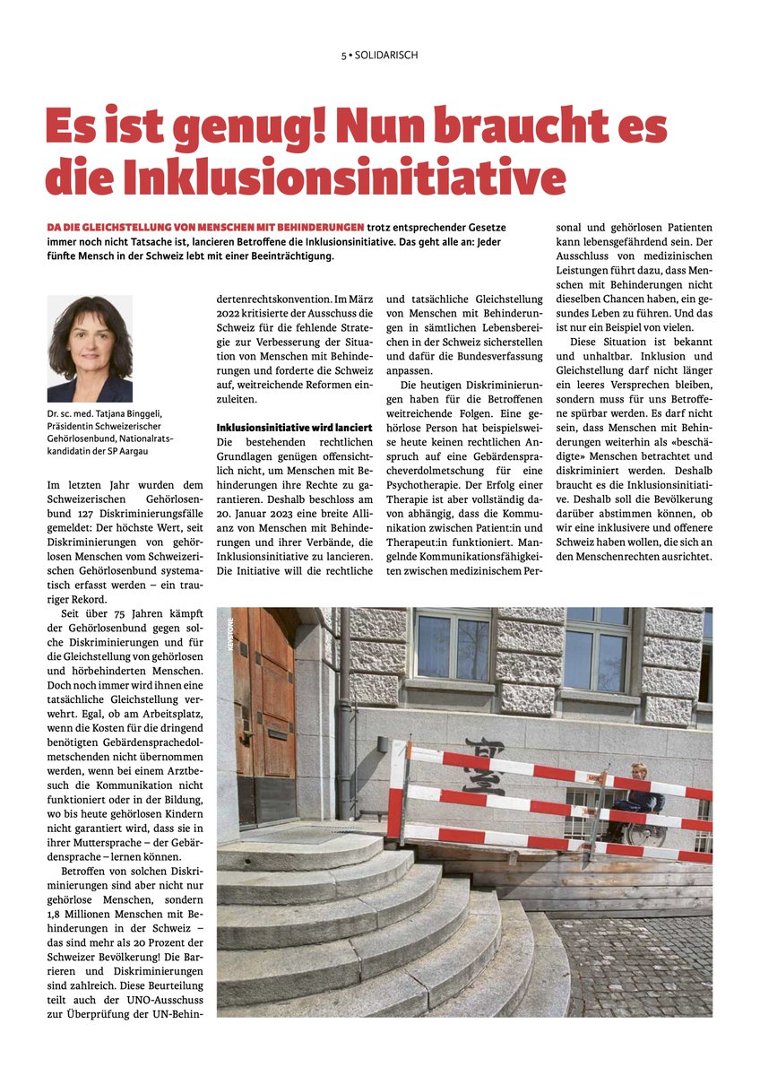 InklusionCH's tweet photo. «Es ist genug!» Nun braucht es die Inklusionsinitiative, schreibt @TaBi_2010. https://t.co/uNKWjC07ML