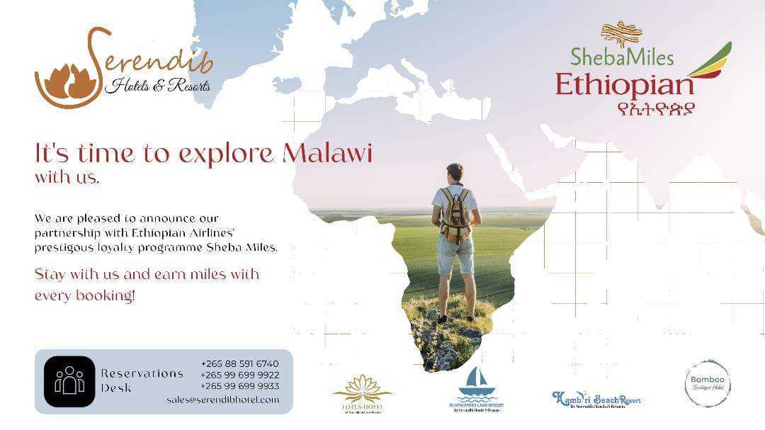 SerendibHotels's tweet photo. We are thrilled to announce our partnership with Ethiopian airlines, one of the leading airlines in Africa!

Reservations &amp; Inquiries: +265 996999922/33/44
Whatsapp: +265 996999922
Email: sales@serendibhotel.com 

#malawi #serendib #tourism #MalawiTourism #WarmHeartOfAfrica https://t.co/RqCgwzuWzi