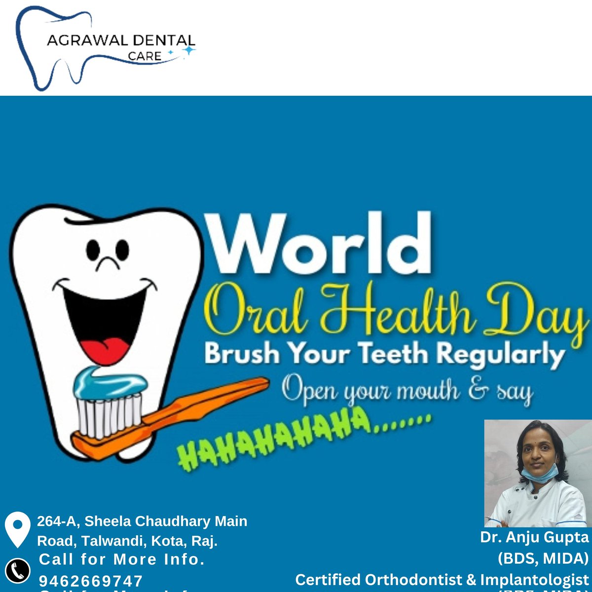 agrawal_dental's tweet photo. #WorldOralHealthDay  #SmileHealthy #OralHealthForAll #HealthyMouthHealthyBody #OralHealthCare #OralHygiene #DentalHealth #dentalcare #PreventCavities #HealthyGums #HealthySmile #BrushTwiceADay #FlossDaily #TakeCareOfYourTeeth #LoveYourSmile #OralWellness #BrightSmile https://t.co/jJBsz50deS