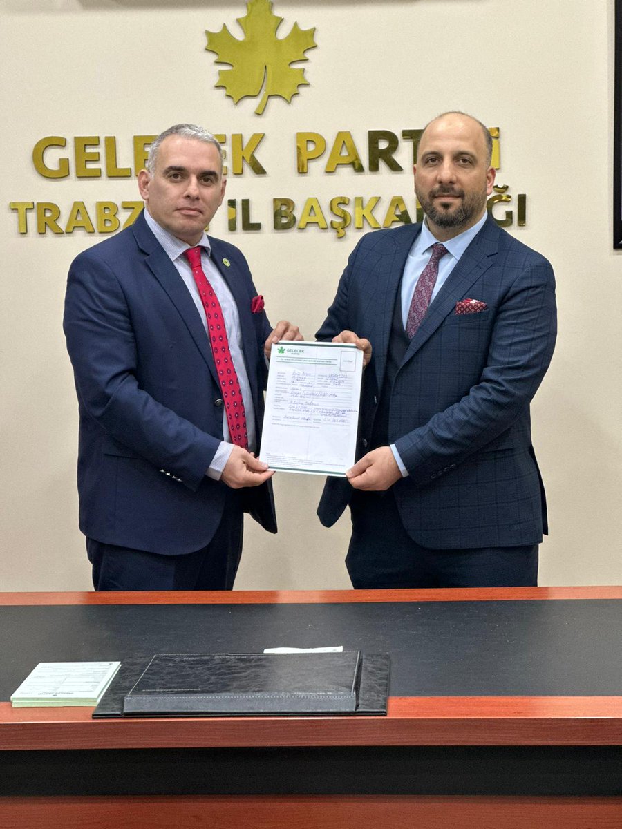 hkvelioglu's tweet photo. Değerli Meslektaşım GELECEK PARTİSİ TRABZON İl Başkanı Yardımcısı Mali Müşavir Ömür Birşen, 14 Mayıs'ta yapılacak olan genel seçimlerde Milletvekili Aday adaylığı başvurusunu il başkanlığımıza yapmıştır. Kendisine çıkmış olduğu bu yolda başarı diliyorum. https://t.co/PEAtZZOwG1
