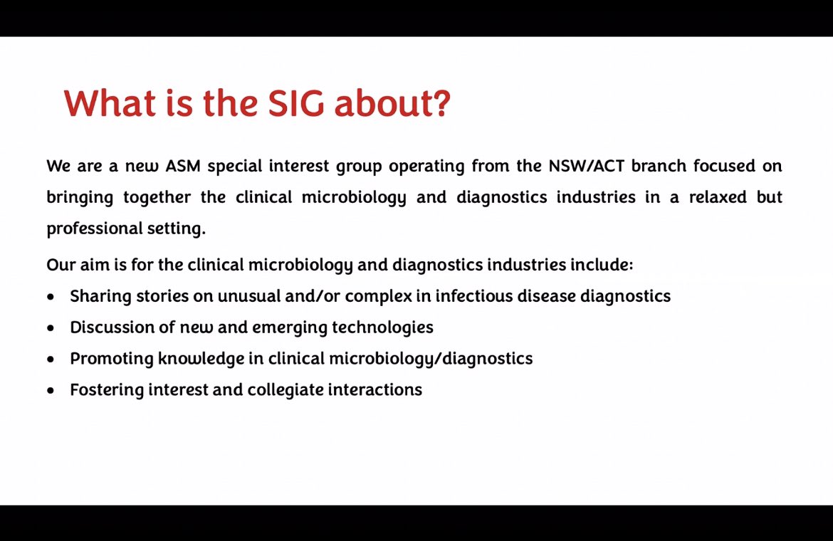 HKNVee's tweet photo. The @ASM_NSWACT @AUSSOCMIC Clinical Microbiology and Diagnostics SIG HAS OFFICIALLY LAUNCHED!

Their first event has just kicked off! If you’re interested in joining, pls contact the convenors, Maurizio Labbate (@mlabbate75) and Mitchell Brown. https://t.co/2bstL4kXFo
