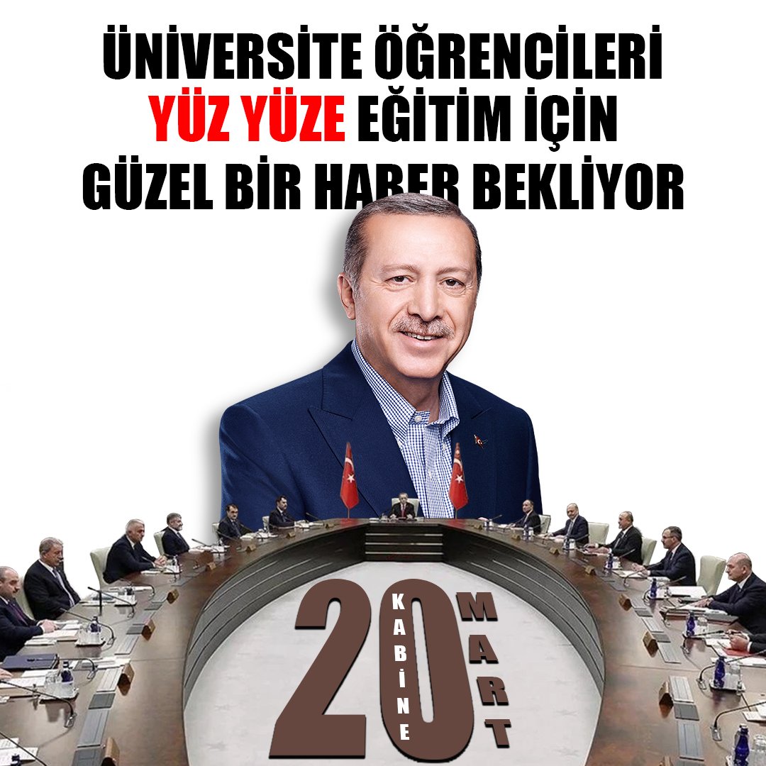 #3nisanyuzyuze Bugün tüm bölümlerde yüz yüze eğitim müjdesini bekliyoruz,lütfen artık kulak verin.
#Kabinedeyuzyuze #Kabinegitimdenyana
<a href="/erolozvar/">Erol Özvar</a> <a href="/RTErdogan/">Recep Tayyip Erdoğan</a> <a href="/VahdetOzkocak/">Prof. Dr. Vahdet ÖZKOÇAK</a> <a href="/kilicdarogluk/">Kemal Kılıçdaroğlu</a> <a href="/vekilince/">Muharrem İNCE</a>