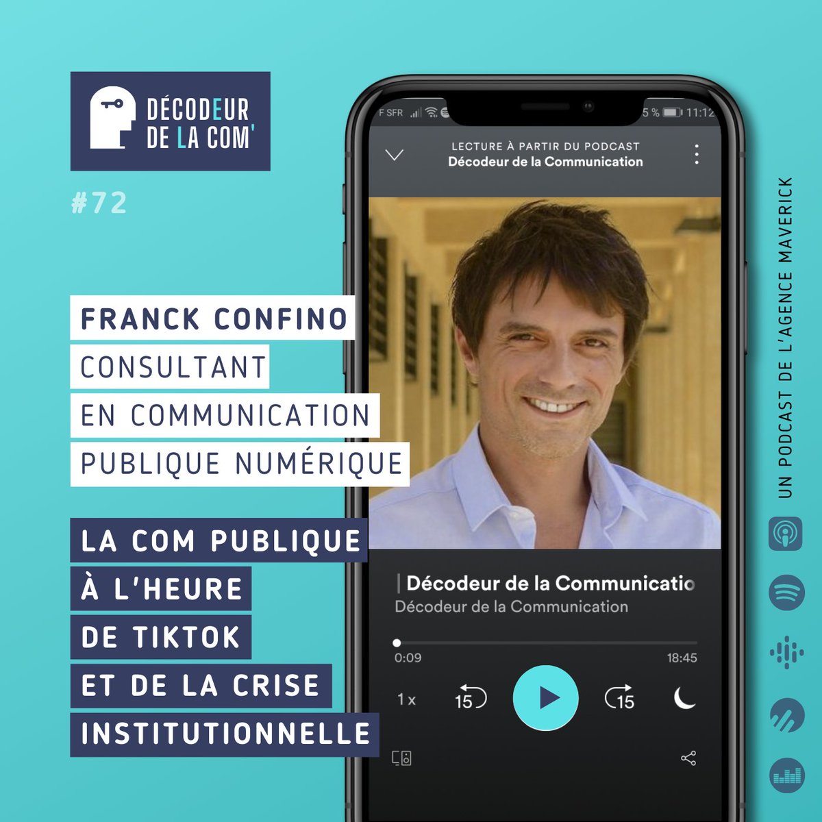 TikTok est en train de révolutionner la #compublique en lui permettant de parler aux jeunes.
<a href="/franckconfino/">Franck Confino</a>, 72e invité du Décodeur vous parle de TikTok et de la crise institutionnelle.
tinyurl.com/DDLC72FRC
A écouter, partager, commenter

#podcast #collterr #communication