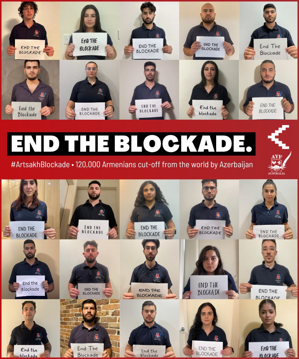 We stand steadfast with our 120,00 brothers and sisters in Artsakh. We demand an end to the #ArtsakhBlockade by genocidal Azerbaijan.
