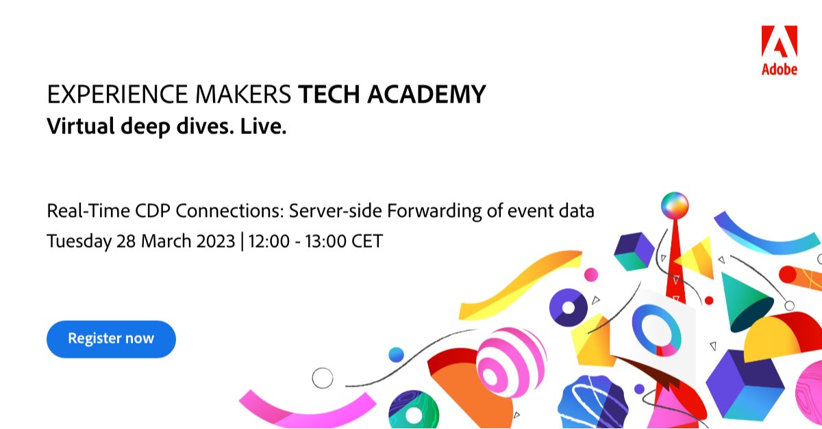 IgorCorvers's tweet photo. Join our session ‘Real-Time CDP Connections: Server-side Forwarding of event data’ and learn how to implement real-time server-side forwarding using Adobe's Edge infrastructure. Register now and we’ll keep you posted: https://t.co/cUZDmbHSha https://t.co/feXSvjD7rp