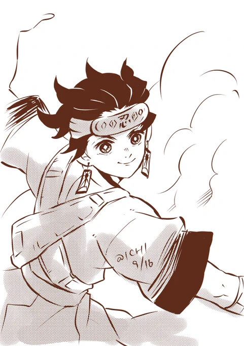 こないだ支部にまとめ載せるためにデータ集めてたら出てきた🎴くんの模写rkgk。このポーズとお顔や🥷服とか全部可愛くてすごく好き!原i画展のイラストカードのやつだったかなぁ〜。🐊先生の原画はほんと素敵✨ 