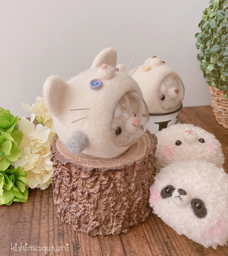 kishimagurumi あみぐるみ 羊毛フエルト 春まちスカンクちゃん-