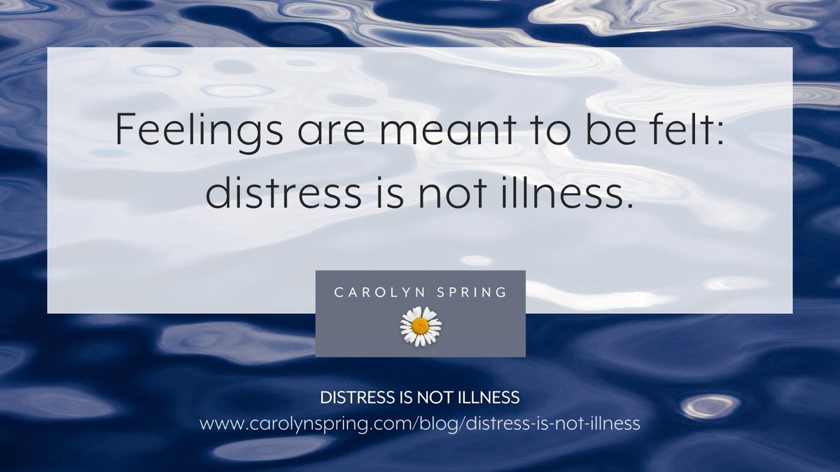 CarolynSpring's tweet image. It's a strange society that we live in, where we assume that if someone is distressed by distressing events, distressing life circumstances, or distressing #trauma, there is something wrong with them – they are 'ill'.
Read more: carolynspring.com/blog/distress-…

#trauma #TherapistsConnect