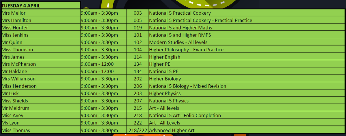 Attention all Senior pupils - check out our Easter school.  Come along for supported study and exam preparation. 1/2