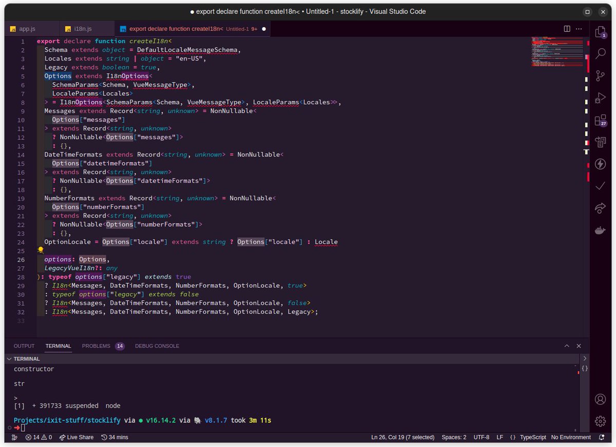 kodedpxlart's tweet image. Yeah I ♥️ #typescript too but whats this ? #VueJS #vueI18n