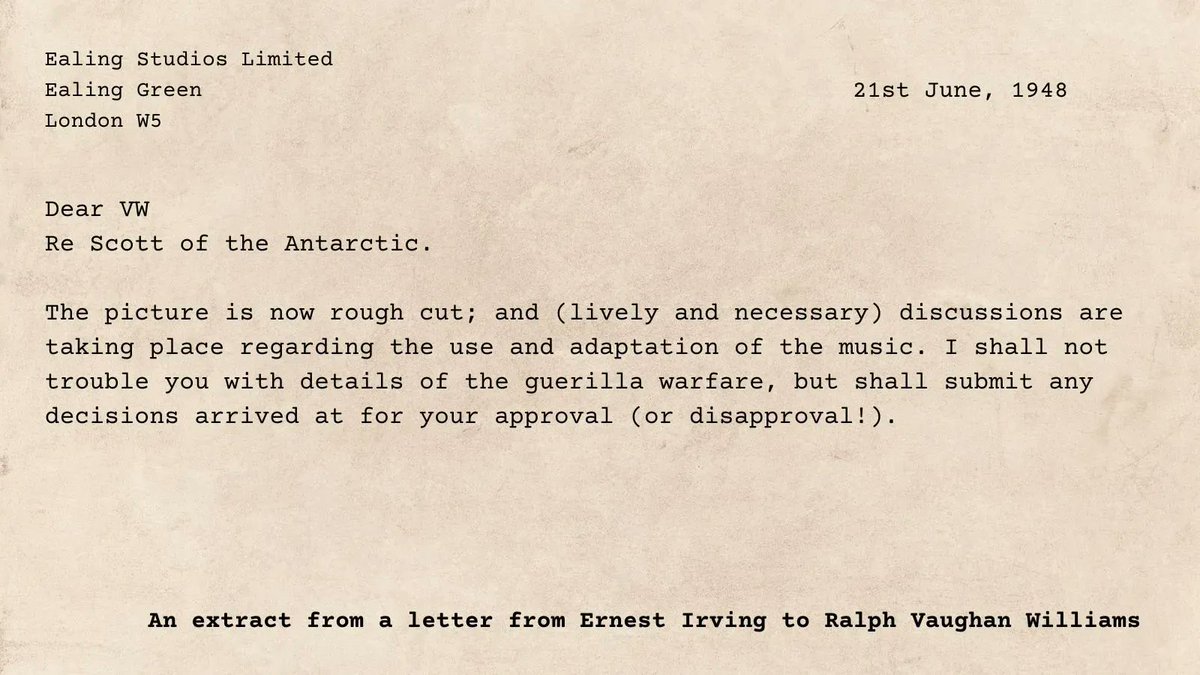 Vaughan Williams Foundation (@vwfndn) on Twitter photo Interested in #FilmScores?
Find the letters between <a href="/EalingStudios/">Ealing Studios</a> music director Ernest Irving and composer Ralph Vaughan Williams on our website. They contain such interesting detail!
Find them here: bit.ly/3LwfKJm Interested in #FilmScores?
Find the letters between <a href="/EalingStudios/">Ealing Studios</a> music director Ernest Irving and composer Ralph Vaughan Williams on our website. They contain such interesting detail!
Find them here: bit.ly/3LwfKJm