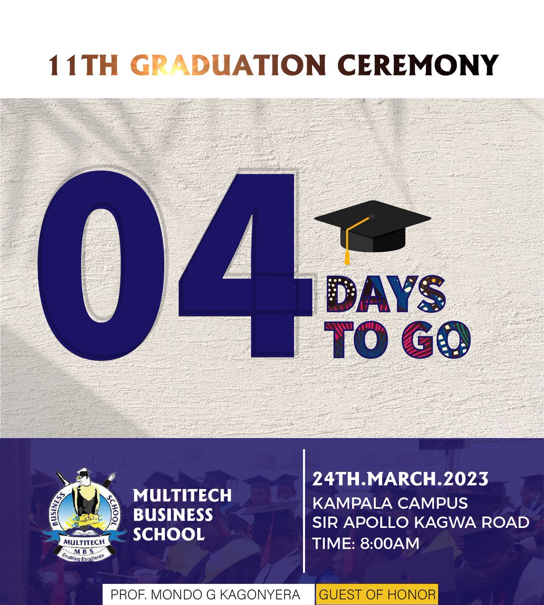 MULTITECHBS's tweet photo. Countdown is on.
#MultitechBS11thGradi
#MultitechBS
@bbstvug https://t.co/JCDDjnDK61