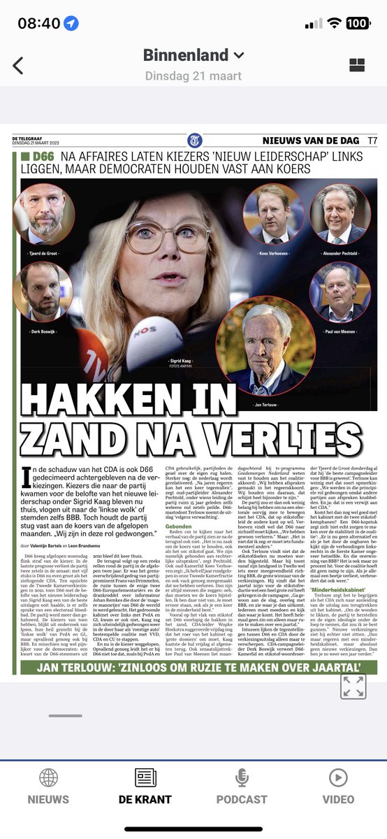 hsdvries's tweet photo. D66: Hakken in het zand na verlies. Kaag die tegen Wilders riep dat zijn partij gehalveerd zou worden is nu zelf gehalveerd. Maar het dedain blijft. https://t.co/Q6c18AtF1b