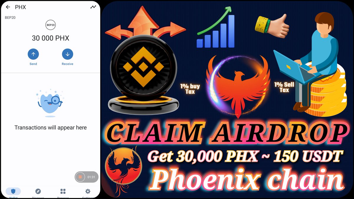 sawabux's tweet photo. 🎥 How to Claim 30,000 PHX Phoenix chain Token ~ 150 USDT Airdrop👇video
https://t.co/Ej2vJJhYeA

1️⃣ Copy link in Trust Wallet - DApp
2️⃣ Select Smartchain Network
🏁 Claim Airdrop👇
https://t.co/4ointF847U

Contract:
0x387EFcF4510A16B18d8a50a692FAFc04A2B0BF39

#Airdrop https://t.co/u47ANqoHJn