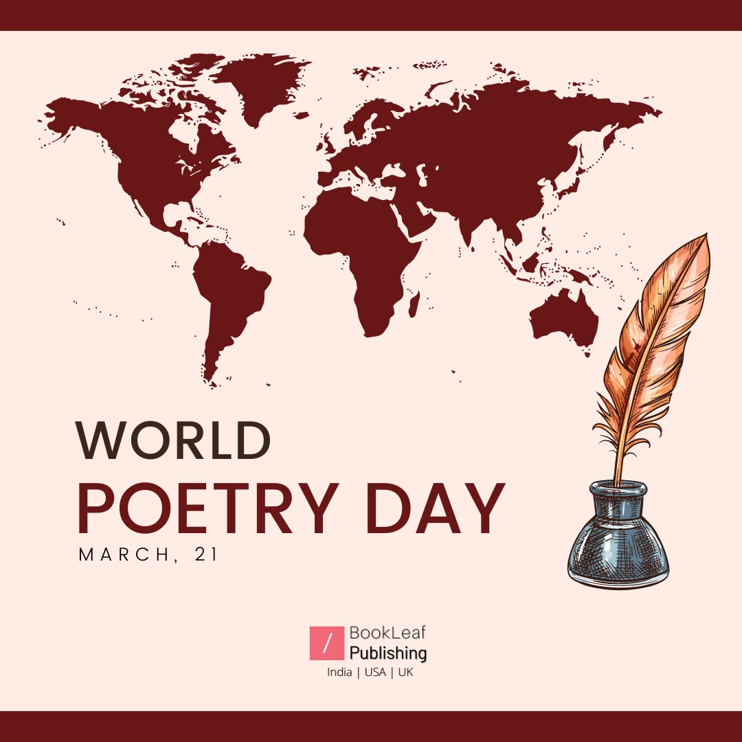 bookleafpub's tweet photo. Poetry is something that is crafted naturally with a smooth flow of words!
This World Poetry Day, awaken your inner writer and share your words with BookLeaf Publishing!
#poetry #worldpoetryday #poems #writing #publishing #getpublished #publisher #bookleafpublishing https://t.co/CkddsTwTC1