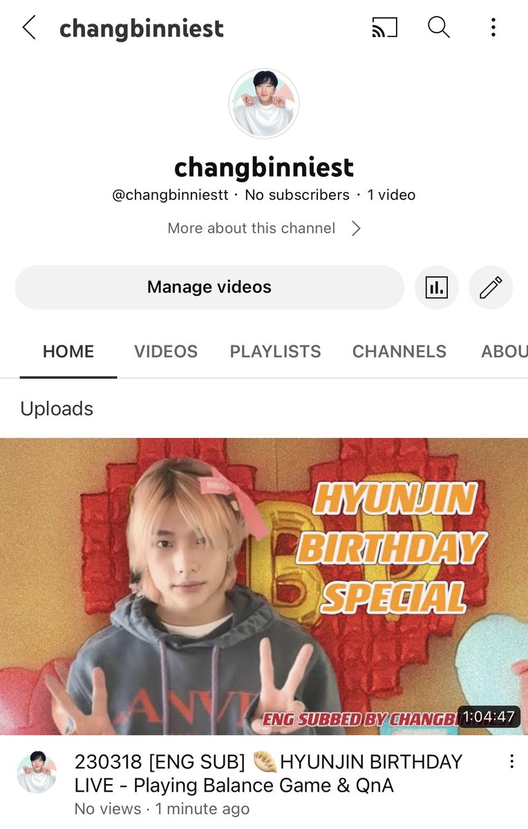 changbinniest's tweet image. I reuploaded it on my new youtube channel! pls help me to RT? 😭 

HYUNJIN BIRTHDAY LIVE with eng sub

🔗 youtu.be/YmRvEHSZ42Q