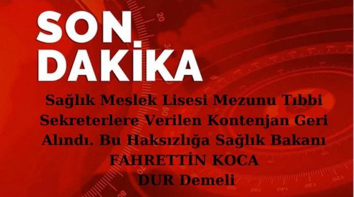 <a href="/drfahrettinkoca/">Dr. Fahrettin Koca</a> Atama yoksa 14 Mayıs'ta biz de yokuz
<a href="/RTErdogan/">Recep Tayyip Erdoğan</a>
<a href="/fuatoktay/">Fuat Oktay</a>
<a href="/drfahrettinkoca/">Dr. Fahrettin Koca</a> 
<a href="/DrRecepAkdag/">Recep Akdağ</a>
<a href="/drmehmetkoca/">Dr.Mehmet Koca</a> 
<a href="/suayipbirinci/">Doç. Dr. Şuayıp Birinci</a>
#LiseTıbbiSekKlavuzSayısıNedenSilindi