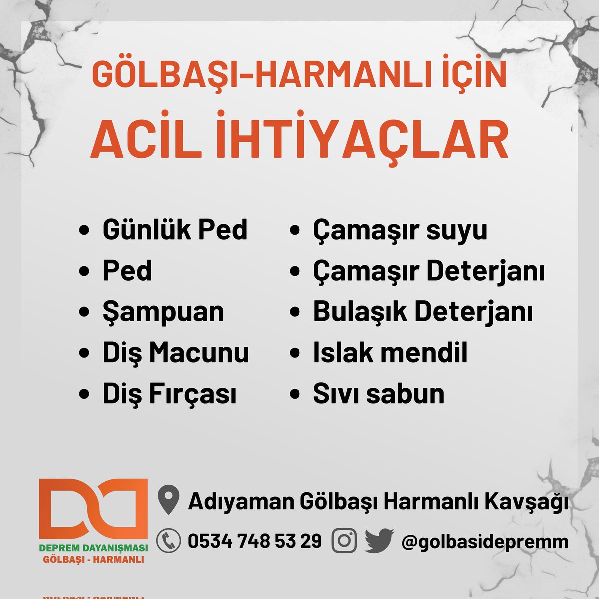 Gönderilen malzemeler azalıyor, depremden etkilenenlerin hijyen ihtiyaçları hala sürüyor.

Yardımlaşmaya devam edelim, halktan halka dayanışmayı büyütelim!
#DayanışmaYaşatır  #AdıyamanYardımBekliyor