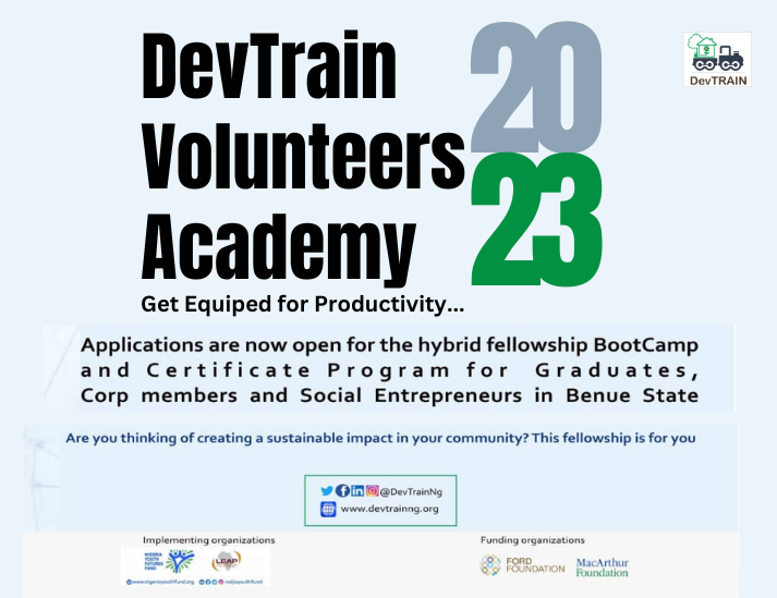 DevTrainNg's tweet photo. 📢 Are you passionate about the Social Development Sector? Would you like to put your knowledge and skills to help achieve the SDGs with DevTrain?

✅ Check the requirements and apply through this link: https://t.co/7QnbtyuoJu

#DVA
#SustainableYouthDevelopment
#TheNigeriaWeWant https://t.co/7Q4iibtQSm