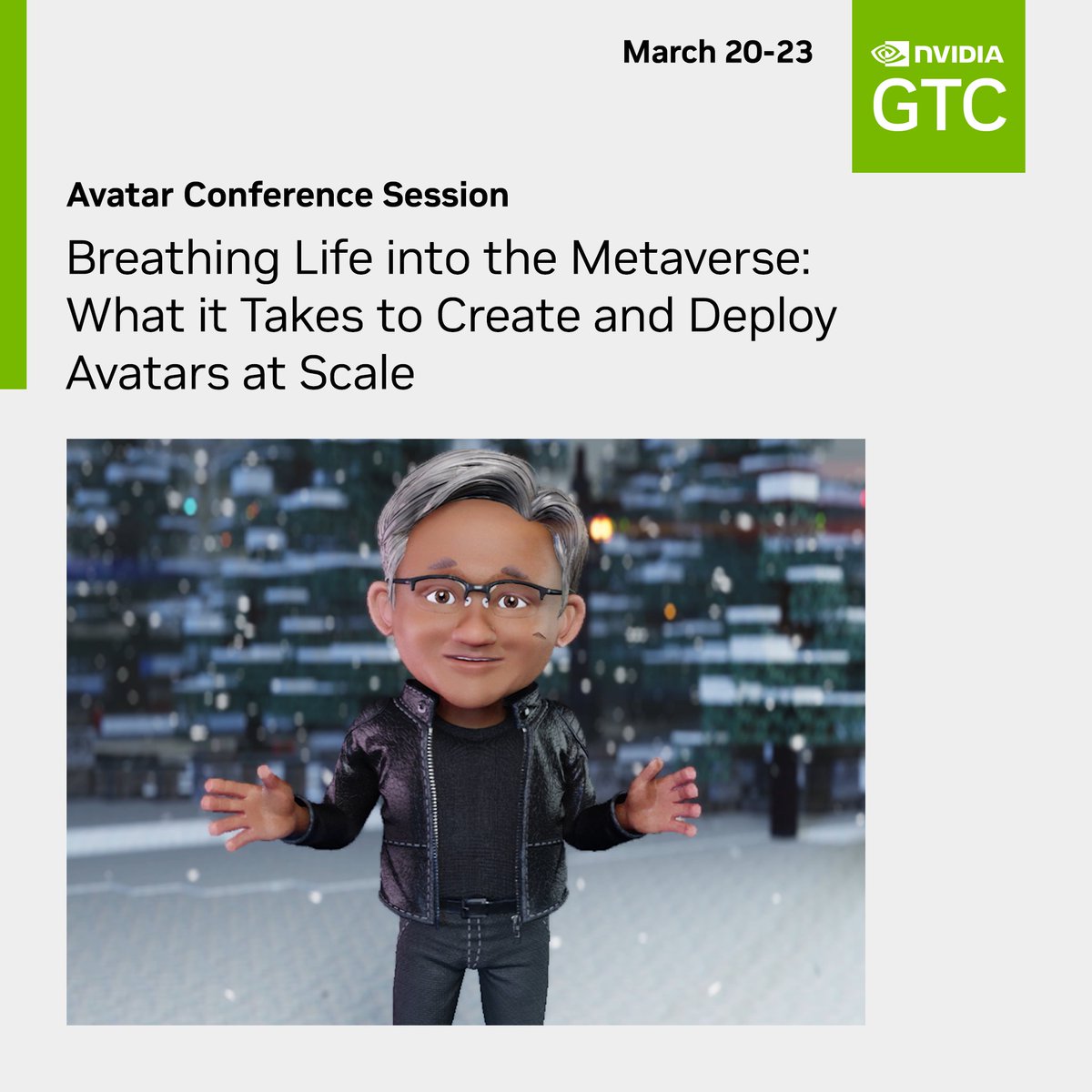 I will be talking at @nvidia #GTC23 about @readyplayerme this Thursday. Join me and other leading avatar devs from @inworld_ai, @HourOneAI, @KLleon_official, @Soulmachines to chat about avatar technologies and building lifelike digital humans at scale! 

nvda.ws/3JD5Vso