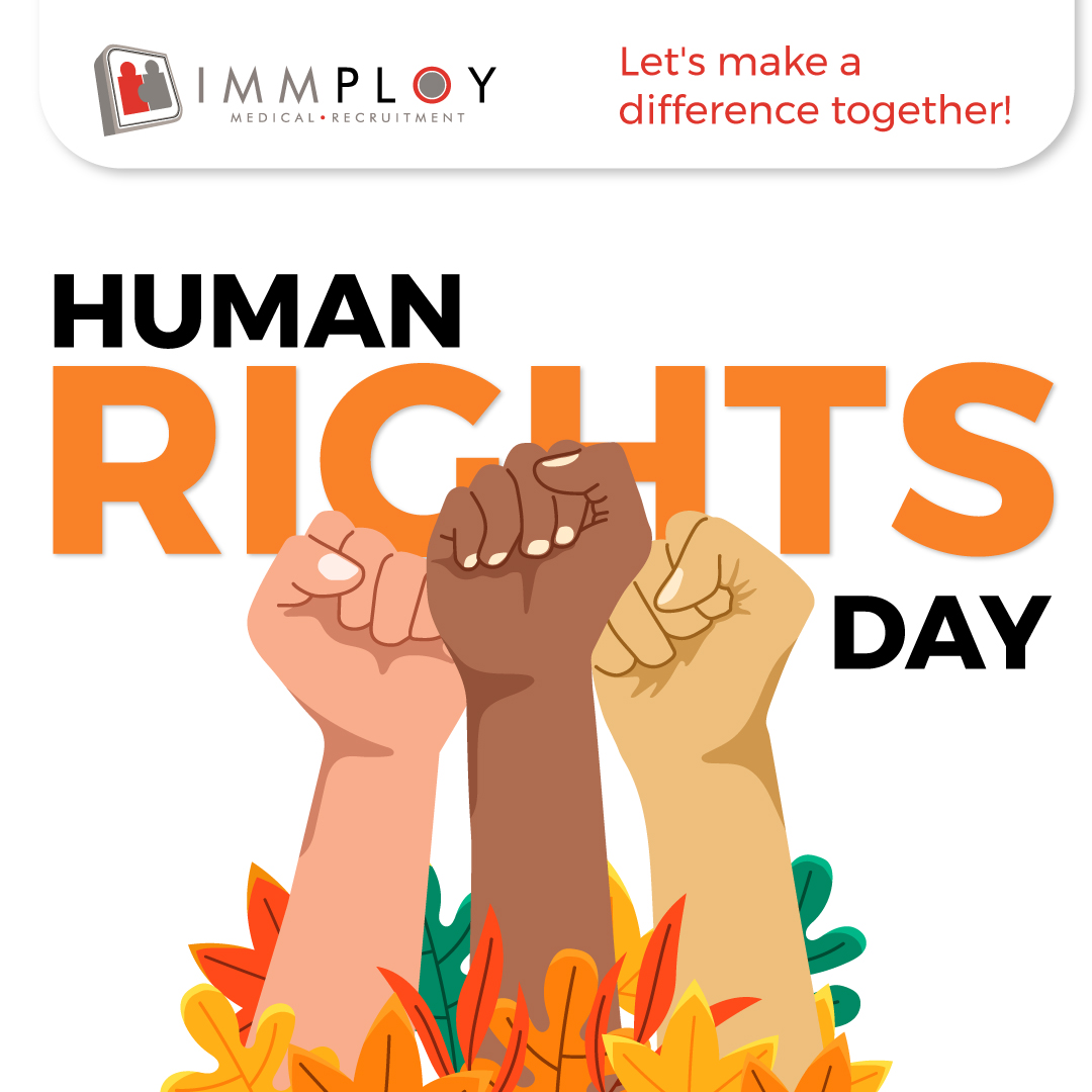Immploy's tweet image. Today on #HumanRightsDay, we stand with all those fighting for equality &amp;amp; dignity for all. At #ImmployMedicalRecruitment, we believe in respect for all. Let's join forces to end discrimination in all forms. Sign up for volunteer opps, spread awareness &amp;amp; use your voice.

#Immploy