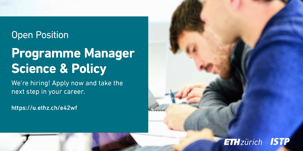 ❗️#JobOpening: Are you passionate about using science to inform policy decisions and want to help us bridge the gap between #science and #policy? Then apply now for our position as Programme Manager Science & Policy in #Zurich @ETH_en More info: u.ethz.ch/WlHLx