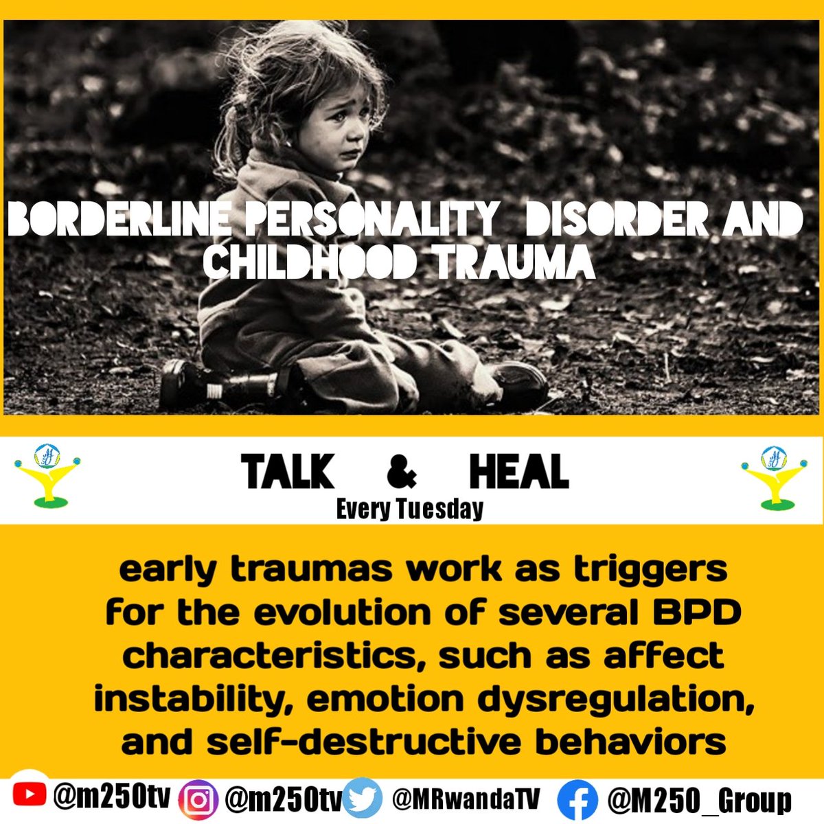 M250TVFilms's tweet photo. #HiRwanda🇷🇼☕ And the #world
Wherever you come from, it's not an end!
#talkandheal #M250Group We're there for you! If you need to talk to #therapist Please #supportlineis0788988341
#yourmentalhealthmatters
Video #bpdawareness on #m250tv https://t.co/XazxwefGiR