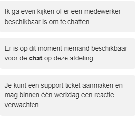 wvandaal's tweet photo. @MD_Webcare deze reactie krijg ik al sinds vrijdag. Mijn ticket is ondertussen doorgestuurd naar de tweede lijn. Ook daar geen reactie meer van gehad https://t.co/z0WjUejij1