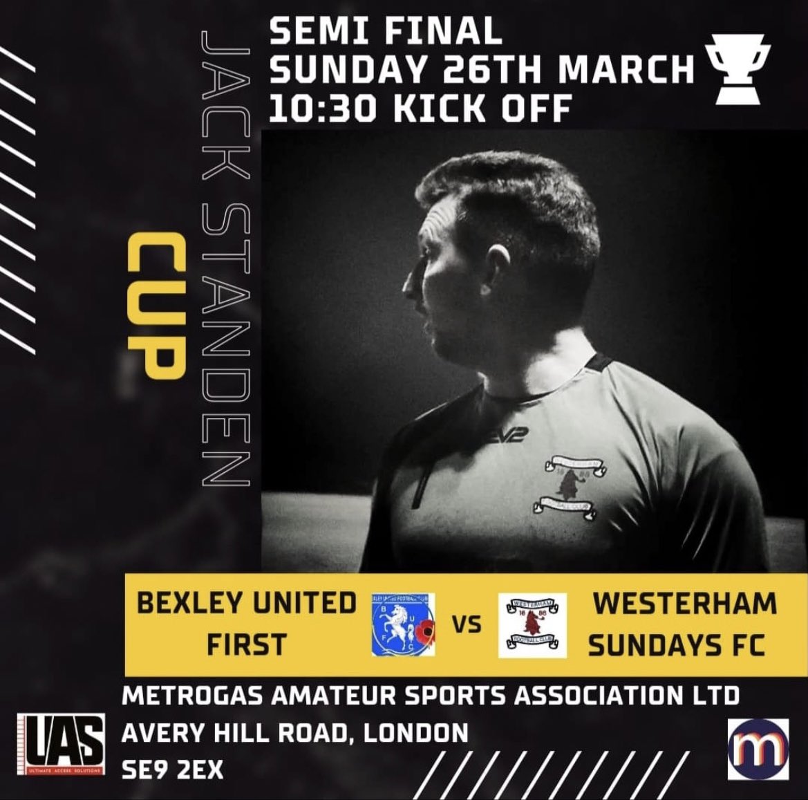Westerham Sundays FC (@westerhamsfc) on Twitter photo This Sunday we travel away to <a href="/Bexley_utd/">Bexley United FC</a> in the semi final of the JSC, with us unfortunately losing the final last year, this year we’re aiming to go one step further and bring the trophy home. Sunday will be a 1 year anniversary since Barry left us.
We will give everything.
🐺 This Sunday we travel away to <a href="/Bexley_utd/">Bexley United FC</a> in the semi final of the JSC, with us unfortunately losing the final last year, this year we’re aiming to go one step further and bring the trophy home. Sunday will be a 1 year anniversary since Barry left us.
We will give everything.
🐺