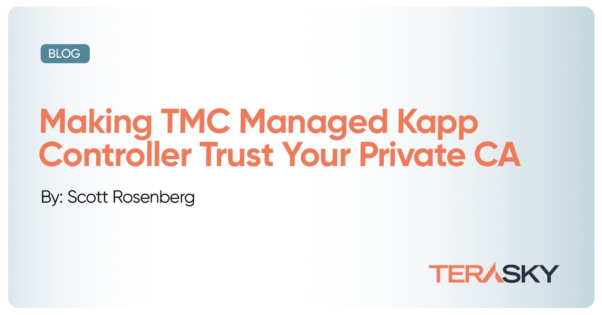 TeraSkycom1's tweet image. Struggling with x509 certificate validation errors when adding a package repository to TMC from an internal registry with a private CA? 

Check out @VRAbbi_IL  blog on how to make TMC Managed Kapp Controller trust your private CA. 
vrabbi.cloud/post/making-tm…

 #TMC #Kubernetes