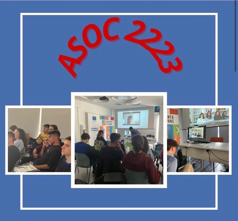 ASOC meeting at the Biblioteca Acclavio with an expert and another class which follows the same project, 3B of  Bisceglie’s high school.  
#asoc2223 #bibliotecaacclavio #taranto #europedirect