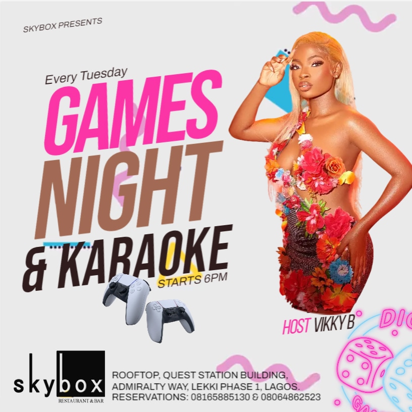 SkyboxLagos's tweet photo. Games, Karaoke, unlimited fun guaranteed tonight to Skybox Restaurant and Bar. 

Come with your friends, a good time awaits you. 

#Skyboxlagos https://t.co/uotB4cGVBG