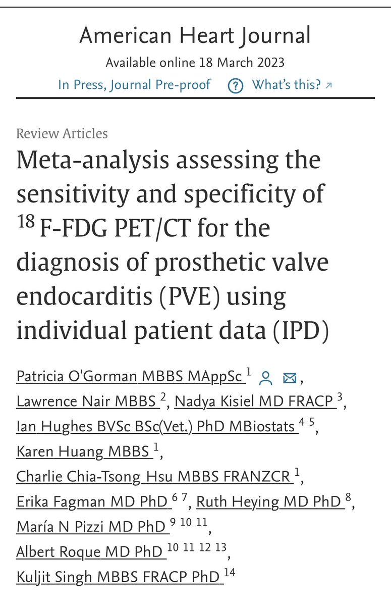 infeccHRUmalaga's tweet photo. Publicación @AmericanHeartJ: Utilidad #PETTC en endocarditis #PROTESICAS 🫀🧫 las catalogadas como #Posibles tras realización #PET-TC un 84% de ellas pasaron a #definitivas o #rechazadas, lo cual es fundamental para el correcto tratamiento en el paciente https://t.co/dlwmBZdsWB https://t.co/ZiL2UJ5eEh