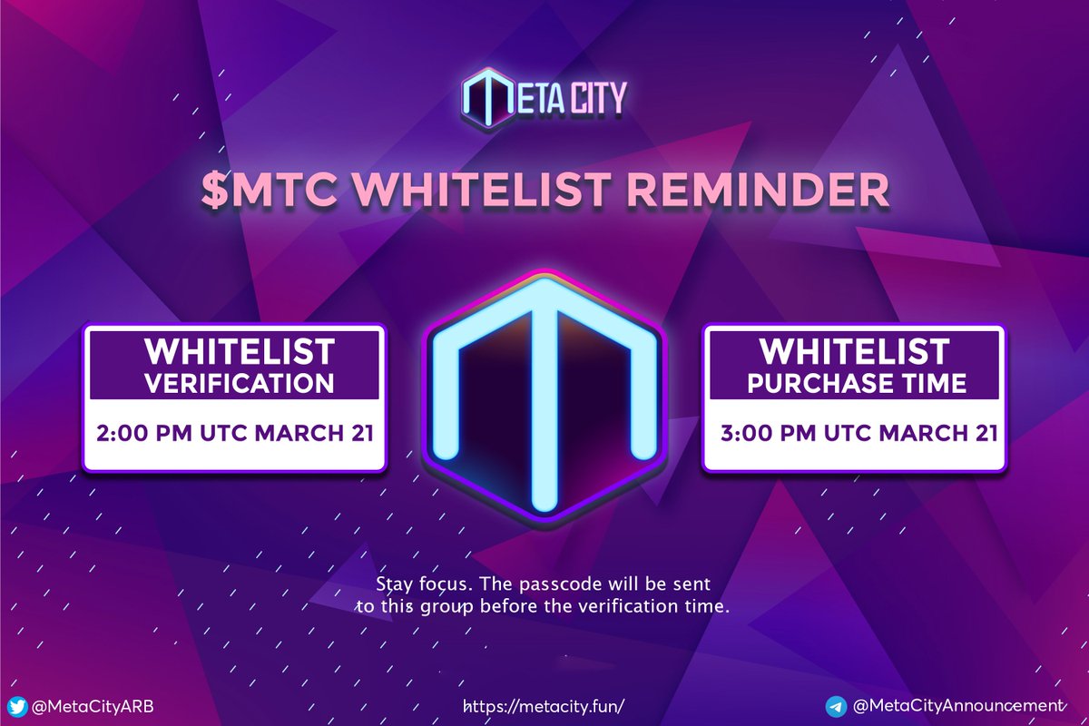 Quick reminder #METACITY launching today⏲️
@MetaCityArb will be launched on #Arbitrum ! $ARB
Just before the airdrop perfect time!

Let's drive into this project! 

#Gamefi #Gamblefi
More: 👇