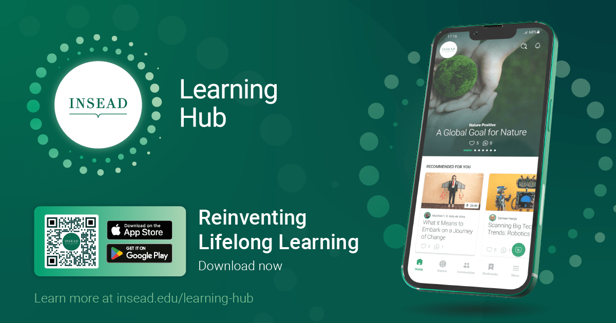 It's been 2 weeks since our INSEAD Learning Hub launch! 

This first-of-its-kind subscription-based (and free!) mobile app combines #content, #community, curation and credentials to provide you with multi-format, bite-sized content.

Start your journey: insead.edu/learning-hub