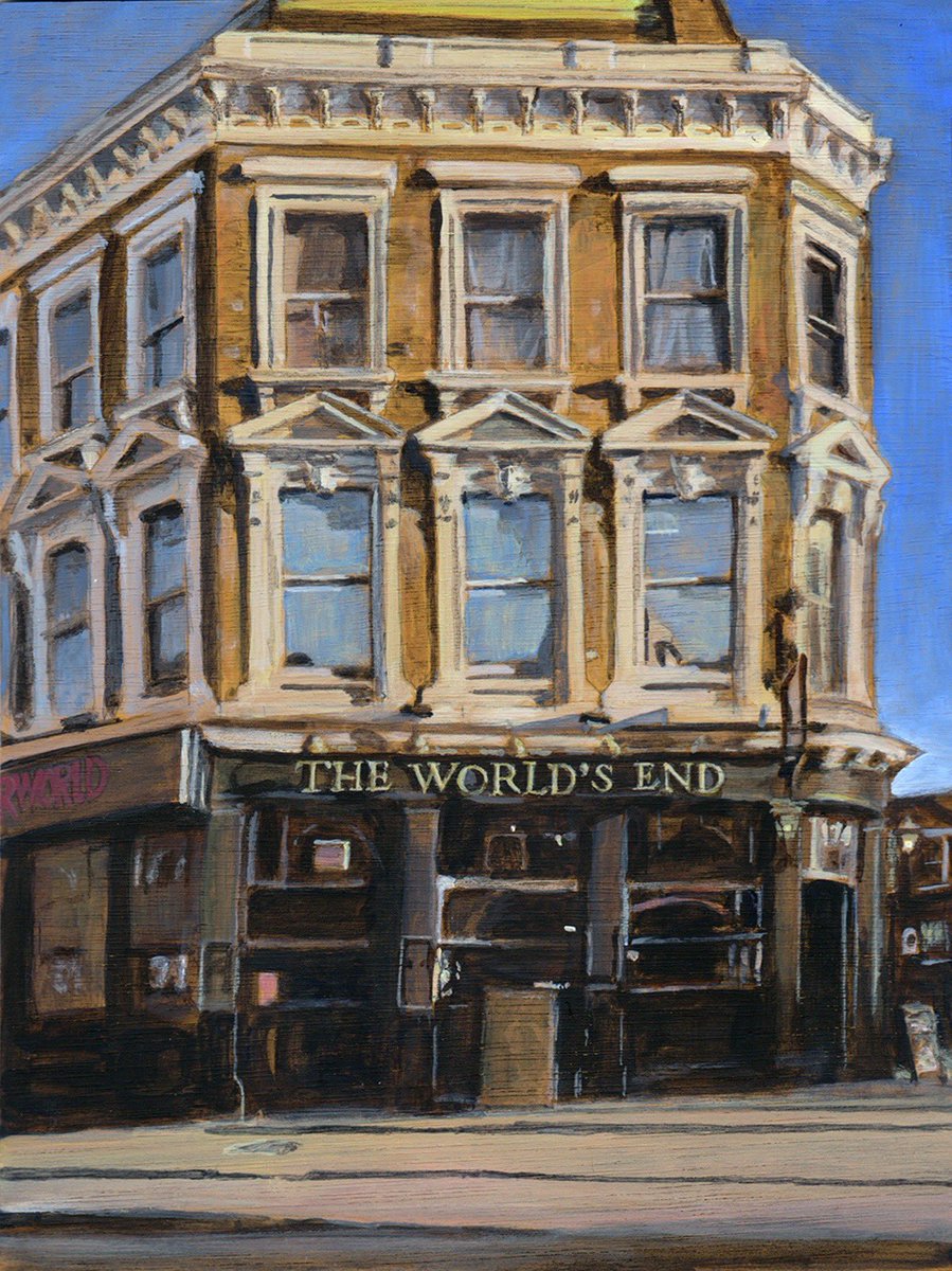 This week’s theme is pubs. 
The World’s End, Camden (2022). 
Acrylic on wood.
#londonpub