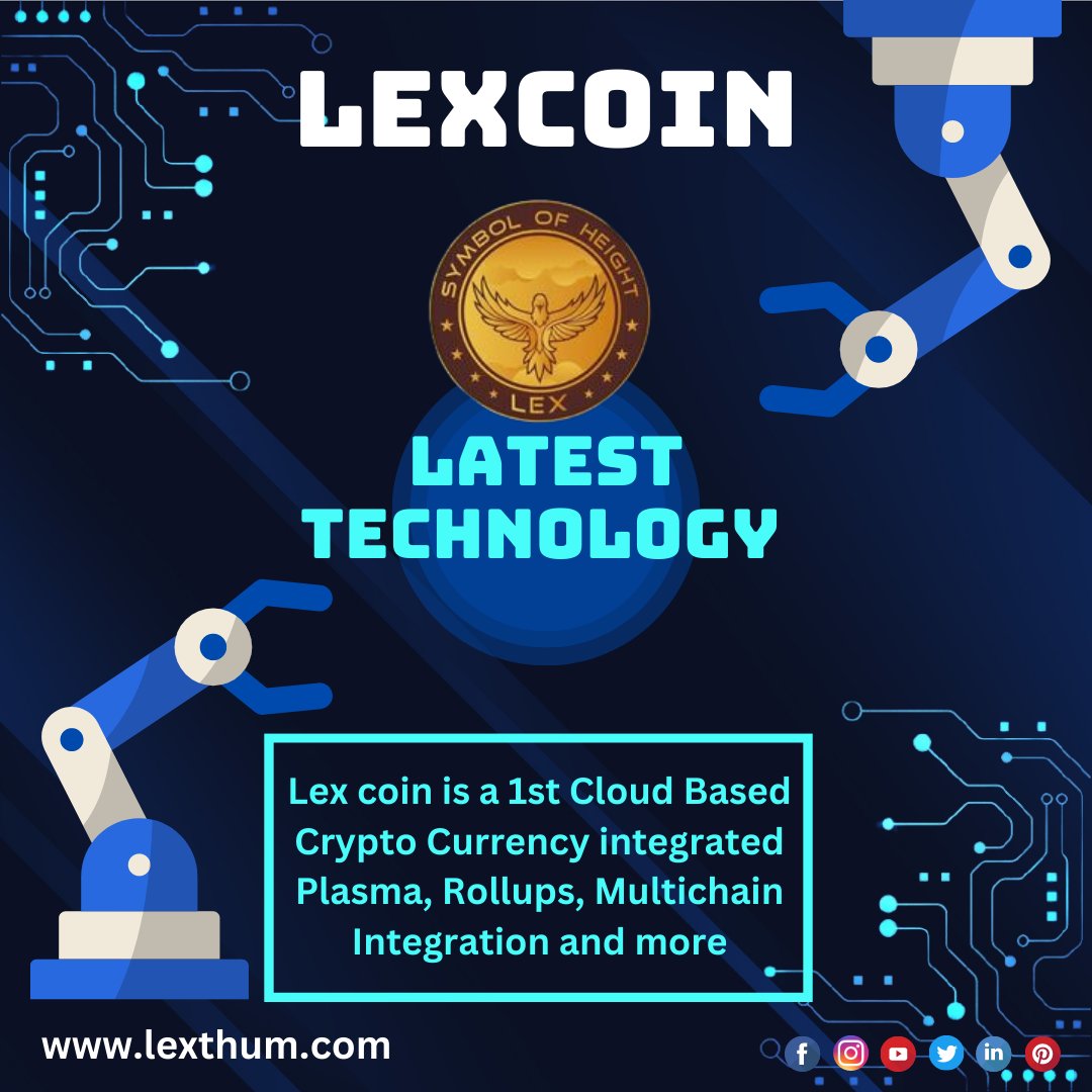 Lex_cofficial's tweet photo. Lex coin is a 1st Cloud Based Crypto Currency integrated Plasma, Rollups, Multichain Integration and more.

Know more: https://t.co/EgFXd6LiXc

#Blockchain #NFT #gaming #digitalpayments #metaverse #cryptomining #mining #cryptocurrency #crypto #loan  #eth #lexcoin #lexthum https://t.co/i5A4mmbCk3