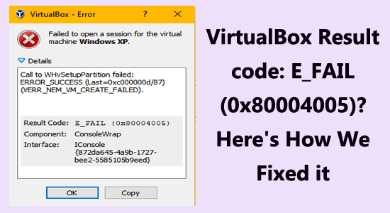 repairpcerror's tweet photo. Read our guide to fix #VirtualBox Result Code: E_FAIL (0x80004005) #error in #Windows, follow the step-by-step instructions and solve the error in no time...
https://t.co/zbot0xetxq https://t.co/mzstkvShoV