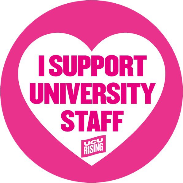Love & solidarity to the @ucu strikes today. In Mids - @AstonUCU @BirminghamUCU @UCUatUCB @coventryucu @UniDerbyUCU @UCU_DMU @ucuglos @KeeleUCU @leicesterucu @uculincoln @LboroUCU @UCU_NewmanUni @NorthantsUCU @UoNUCU @StaffsUCU @WarwickUCU @WorcesterUCU @WolvesUCU #ucuRISING